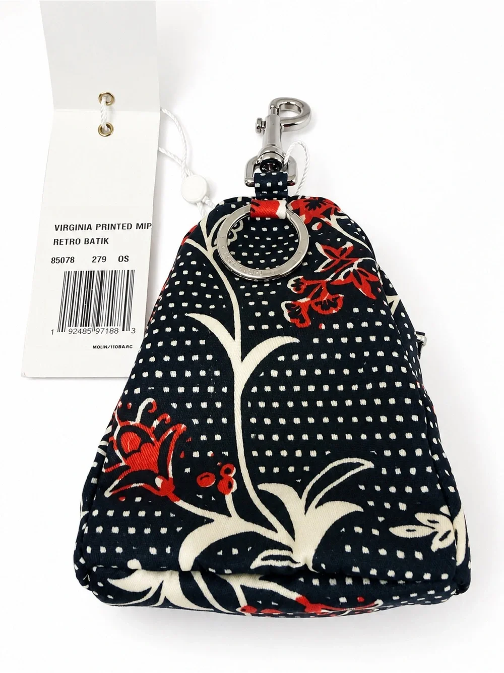NWT Tory Burch Virginia Mini Backpack Charm Retro Batik Keychain Rare